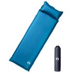 Sport si Outdoor/Camping/Saltele si accesorii pentru somn/Saltele camping - Saltea de camping auto-gonflabila, cu perna integrata, turcoaz - Infinity.ro