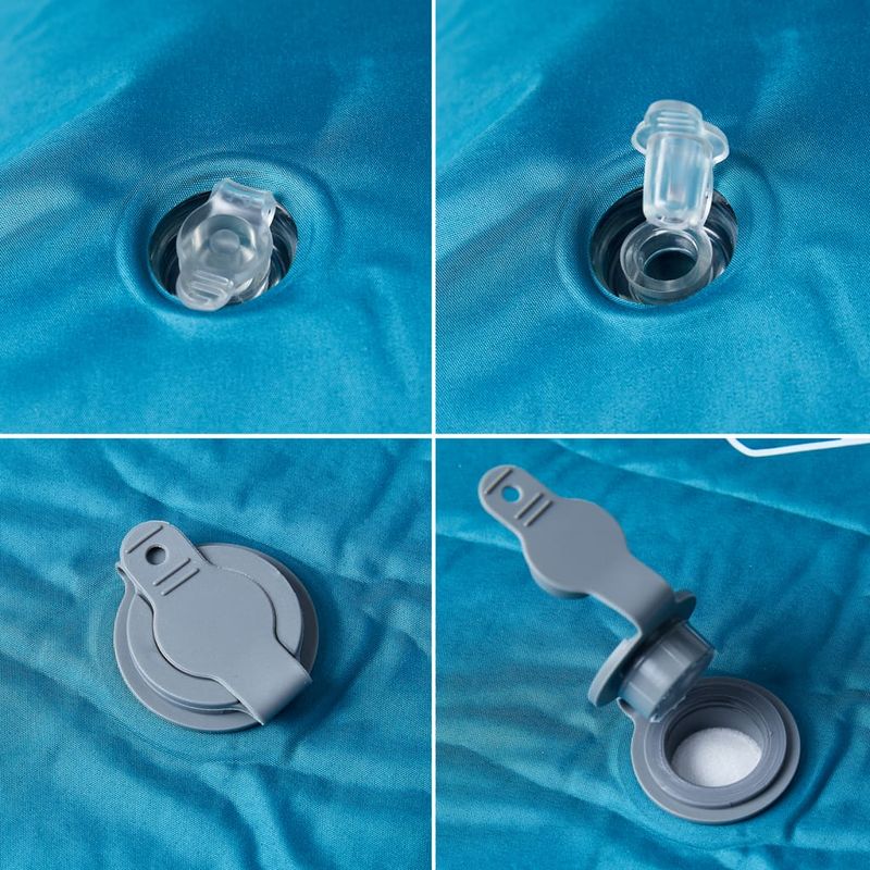 Sport si Outdoor/Camping/Saltele si accesorii pentru somn/Saltele camping - Saltea de camping auto-gonflabila, cu perna integrata, turcoaz - Infinity.ro