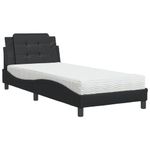 Casa si Gradina - Mobilier - Paturi si accesorii - Paturi - Pat cu saltea, negru, 100x200 cm, piele ecologica - Infinity.ro