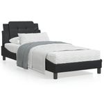 Casa si Gradina - Mobilier - Paturi si accesorii - Paturi - Pat cu saltea, negru, 100x200 cm, piele ecologica - Infinity.ro