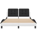Casa si Gradina - Mobilier - Paturi si accesorii - Paturi - Cadru de pat cu LED, alb si negru, 140x200 cm, piele ecologica - Infinity.ro