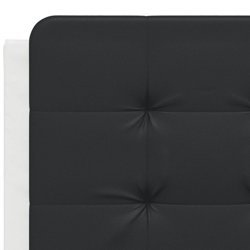 Casa si Gradina - Mobilier - Paturi si accesorii - Paturi - Cadru de pat cu LED, alb si negru, 140x200 cm, piele ecologica - Infinity.ro