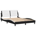 Casa si Gradina - Mobilier - Paturi si accesorii - Paturi - Cadru de pat cu tablie, negru/alb, 140x200 cm, piele ecologica - Infinity.ro