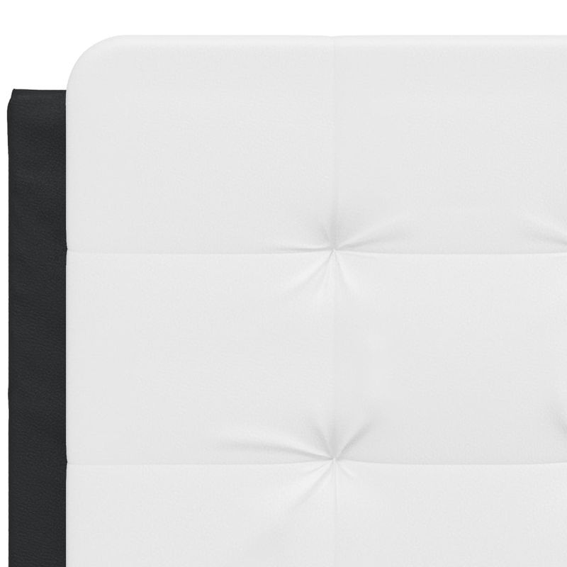 Casa si Gradina - Mobilier - Paturi si accesorii - Paturi - Cadru de pat cu tablie, negru/alb, 140x200 cm, piele ecologica - Infinity.ro