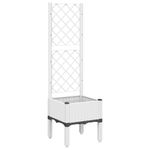 Casa si Gradina - Gradinarit si plante - Plante si ghivece - Ghivece si suporturi - Jardiniera de gradina cu spalier, alb, 40x40x142 cm, PP - Infinity.ro