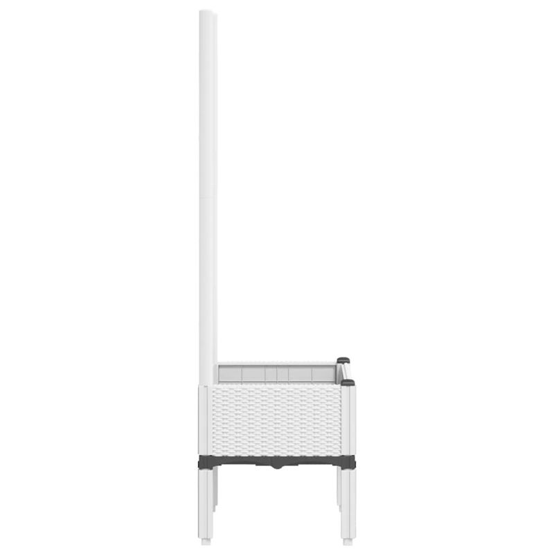 Casa si Gradina - Gradinarit si plante - Plante si ghivece - Ghivece si suporturi - Jardiniera de gradina cu spalier, alb, 40x40x142 cm, PP - Infinity.ro