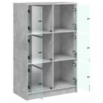 Casa si Gradina - Mobilier - Comode si corpuri - Corpuri bucatarie - Dulapuri inalte cu usi, gri beton, 68x37x109 cm, lemn prelucrat - Infinity.ro