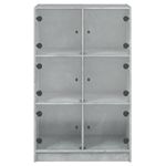 Casa si Gradina - Mobilier - Comode si corpuri - Corpuri bucatarie - Dulapuri inalte cu usi, gri beton, 68x37x109 cm, lemn prelucrat - Infinity.ro