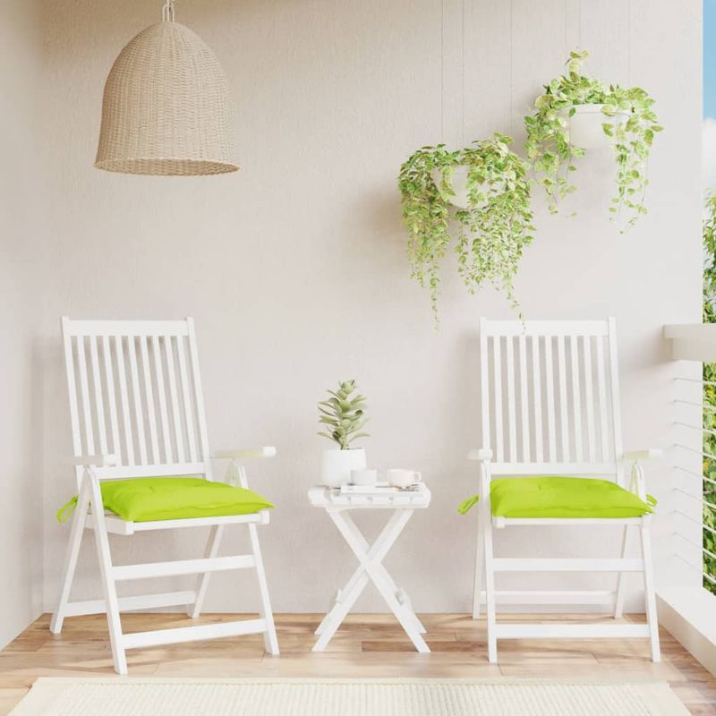 Casa si Gradina - Textile si covoare - Perne si pilote - Perne decorative - Perne de scaun, 2 buc., verde aprins, 40x40x7 cm, textil oxford - Infinity.ro