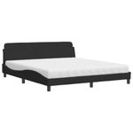 Casa si Gradina - Mobilier - Paturi si accesorii - Paturi - Pat cu saltea, negru, 180x200 cm, catifea - Infinity.ro