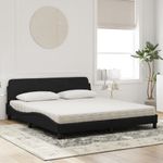 Casa si Gradina - Mobilier - Paturi si accesorii - Paturi - Pat cu saltea, negru, 180x200 cm, catifea - Infinity.ro