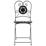 Casa si Gradina - Gradina si terasa - Mobilier exterior - Scaune si sezlonguri gradina - Scaune de bistro pliabile, 2 buc., negru si alb, ceramica - Infinity.ro