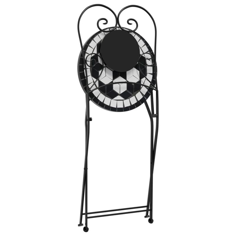 Casa si Gradina - Gradina si terasa - Mobilier exterior - Scaune si sezlonguri gradina - Scaune de bistro pliabile, 2 buc., negru si alb, ceramica - Infinity.ro