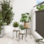 Casa si Gradina - Gradinarit si plante - Plante si ghivece - Ghivece si suporturi - Suporturi pentru plante, 3 buc., caramiziu și alb, ceramica, cărămiziu și alb - Infinity.ro