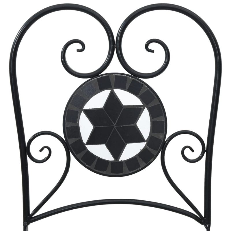 Casa si Gradina - Gradina si terasa - Mobilier exterior - Scaune si sezlonguri gradina - Scaune de bistro pliabile, 2 buc., negru si alb, ceramica - Infinity.ro