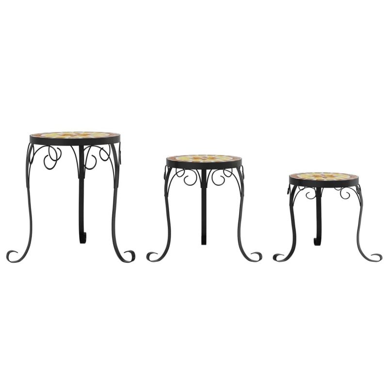 Casa si Gradina - Gradinarit si plante - Plante si ghivece - Ghivece si suporturi - Suporturi pentru plante, 3 buc., caramiziu și alb, ceramica, cărămiziu și alb - Infinity.ro