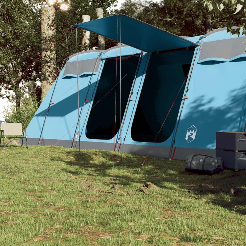 Sport si Outdoor - Camping - Corturi camping - Cort de familie tunel pentru 8 persoane, albastru, impermeabil - Infinity.ro