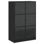 Casa si Gradina - Mobilier - Comode si corpuri - Corpuri bucatarie - Dulapuri inalte cu usi, negru, 68x37x109 cm, lemn prelucrat - Infinity.ro