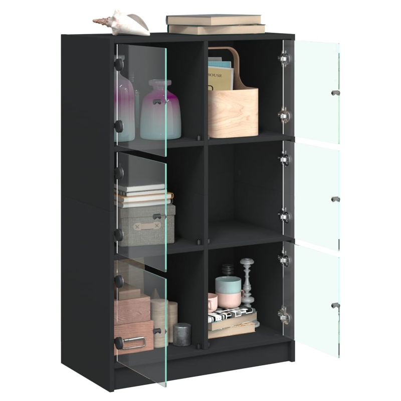 Casa si Gradina - Mobilier - Comode si corpuri - Corpuri bucatarie - Dulapuri inalte cu usi, negru, 68x37x109 cm, lemn prelucrat - Infinity.ro