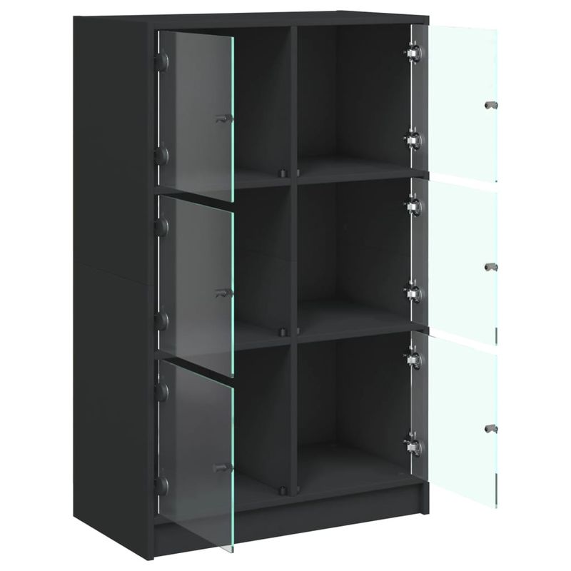 Casa si Gradina - Mobilier - Comode si corpuri - Corpuri bucatarie - Dulapuri inalte cu usi, negru, 68x37x109 cm, lemn prelucrat - Infinity.ro