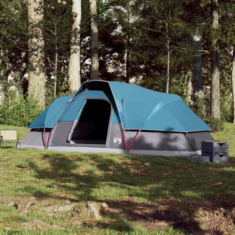 Sport si Outdoor - Camping - Corturi camping - Cort de familie cupola, 9 persoane, albastru, impermeabil - Infinity.ro