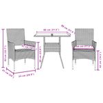 Casa si Gradina - Gradina si terasa - Mobilier exterior - Seturi mobila gradina - Set mobilier gradina cu perne 3 piese bej poliratan/lemn acacia - Infinity.ro