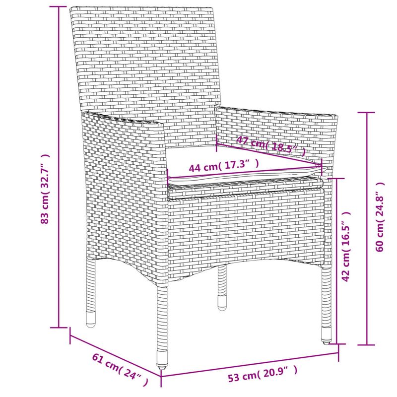 Casa si Gradina - Gradina si terasa - Mobilier exterior - Seturi mobila gradina - Set mobilier gradina cu perne 3 piese bej poliratan/lemn acacia - Infinity.ro