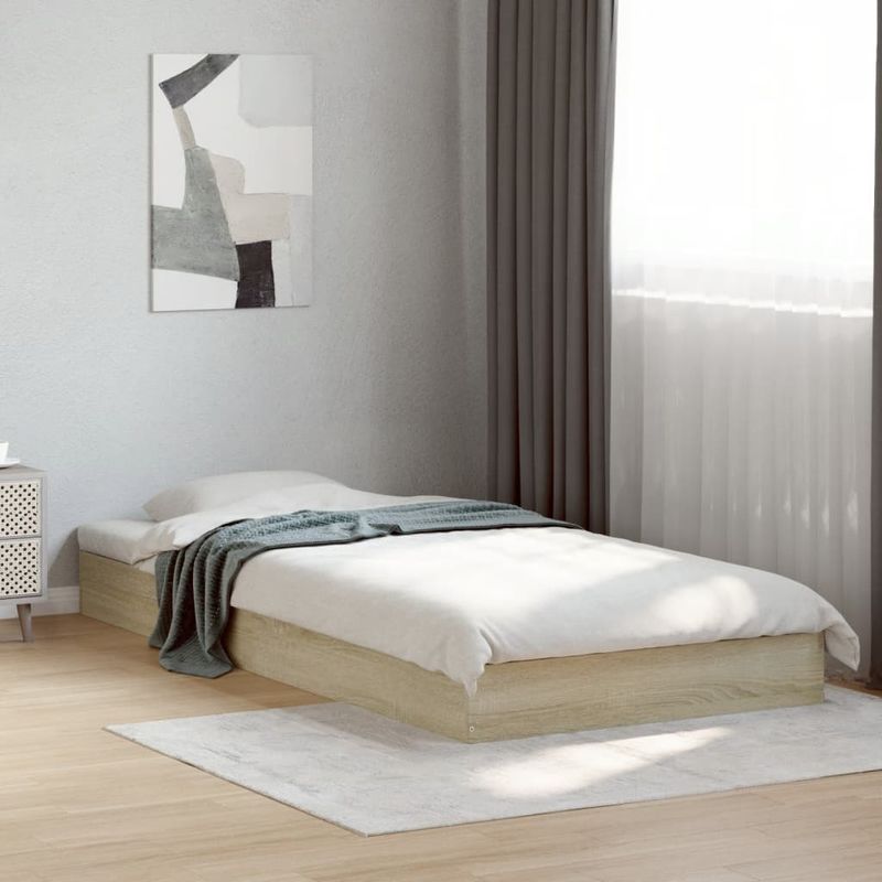 Casa si Gradina - Mobilier - Paturi si accesorii - Paturi - Cadru de pat, stejar sonoma, 100x200 cm, lemn prelucrat - Infinity.ro