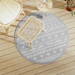 Casa si Gradina - Textile si covoare - Covoare - Covoare casa - Covor de exterior, model gri, diametru 120 cm, PP - Infinity.ro