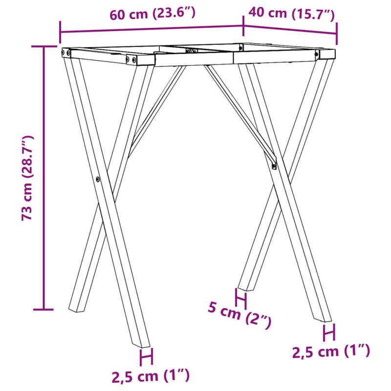 Casa si Gradina - Mobilier - Feronerie si accesorii mobila - Picioare masa de sufragerie X-Frame 60x40x73 cm Fonta - Infinity.ro