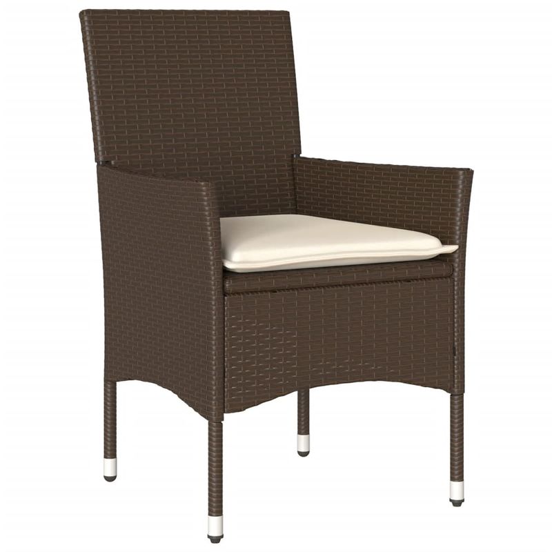 Casa si Gradina - Gradina si terasa - Mobilier exterior - Seturi mobila gradina - Set mobilier de gradina cu perne 3 piese maro poliratan&sticla - Infinity.ro