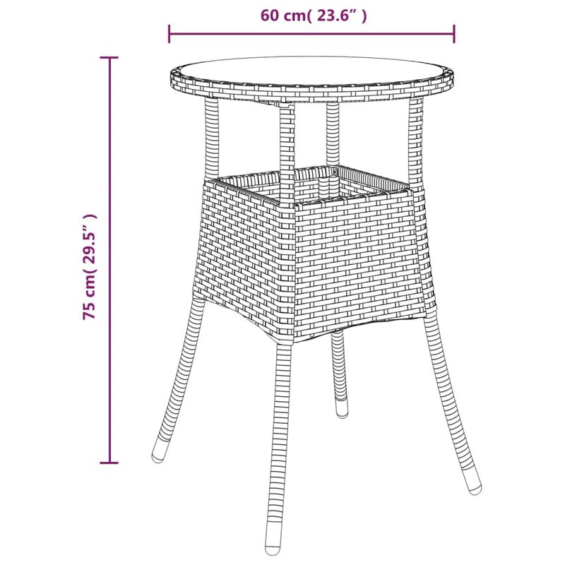 Casa si Gradina - Gradina si terasa - Mobilier exterior - Seturi mobila gradina - Set mobilier de gradina cu perne 3 piese maro poliratan&sticla - Infinity.ro