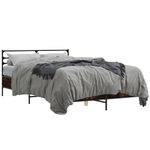 Casa si Gradina - Mobilier - Paturi si accesorii - Paturi - Cadru de pat, stejar fumuriu 140x200 cm lemn prelucrat si metal - Infinity.ro
