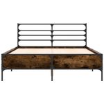 Casa si Gradina - Mobilier - Paturi si accesorii - Paturi - Cadru de pat, stejar fumuriu 140x200 cm lemn prelucrat si metal - Infinity.ro