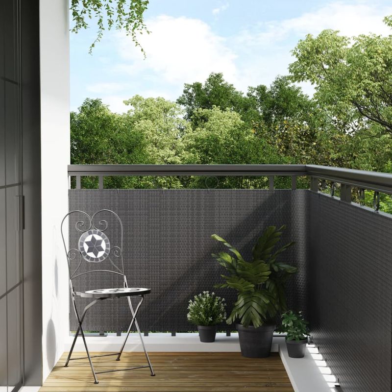 Casa si Gradina - Gradina si terasa - Garduri, panouri si accesorii - Paravan pentru balcon, antracit, 300x90 cm, poliratan - Infinity.ro