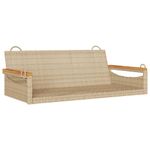 Casa si Gradina - Gradina si terasa - Mobilier exterior - Bancute de gradina - Banca de balansoar, bej, 109x62x40 cm, poliratan, model cotiere cu design rotund - Infinity.ro