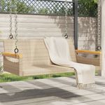 Casa si Gradina - Gradina si terasa - Mobilier exterior - Bancute de gradina - Banca de balansoar, bej, 109x62x40 cm, poliratan, model cotiere cu design rotund - Infinity.ro
