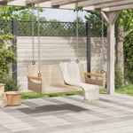 Casa si Gradina - Gradina si terasa - Mobilier exterior - Bancute de gradina - Banca de balansoar, bej, 109x62x40 cm, poliratan, model cotiere cu design rotund - Infinity.ro