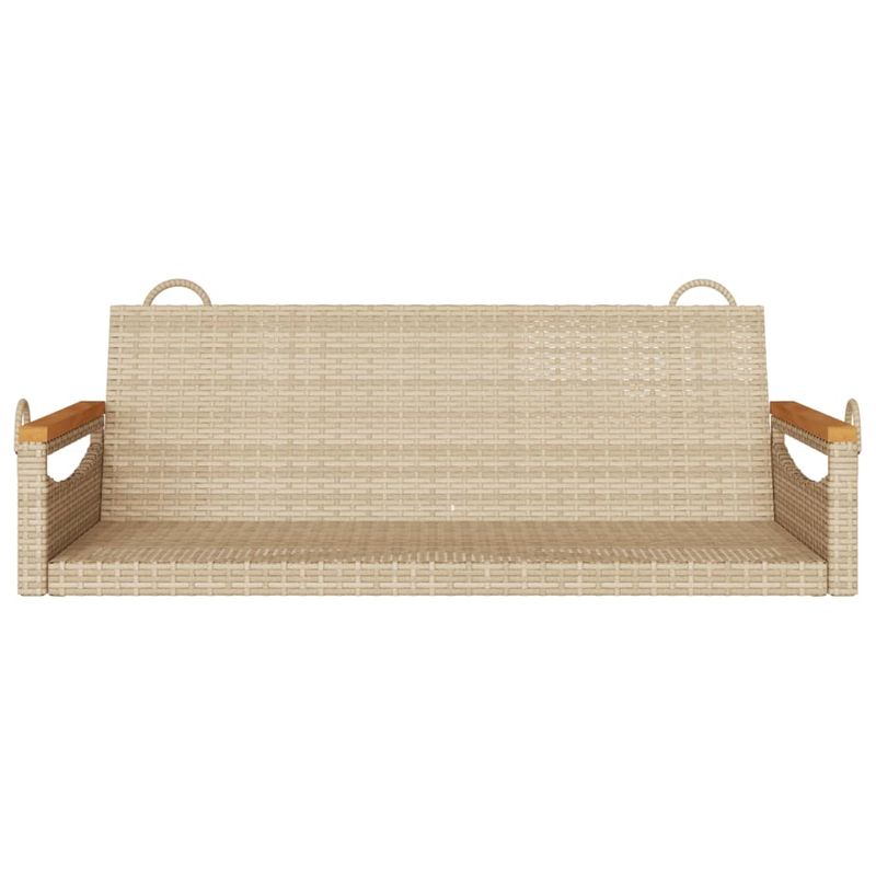 Casa si Gradina - Gradina si terasa - Mobilier exterior - Bancute de gradina - Banca de balansoar, bej, 109x62x40 cm, poliratan, model cotiere cu design rotund - Infinity.ro