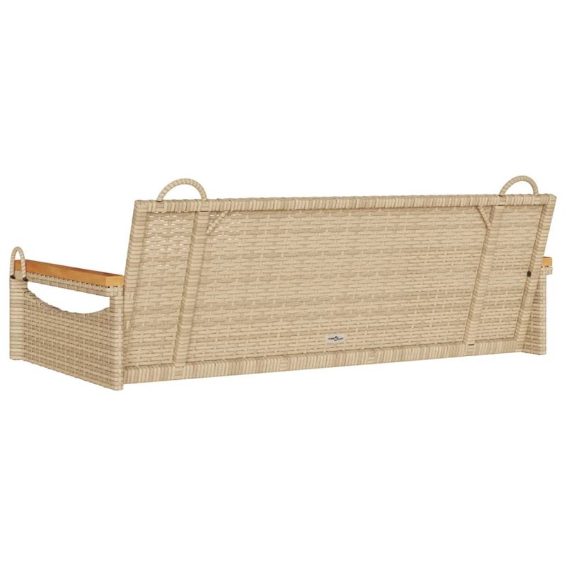 Casa si Gradina - Gradina si terasa - Mobilier exterior - Bancute de gradina - Banca de balansoar, bej, 109x62x40 cm, poliratan, model cotiere cu design rotund - Infinity.ro