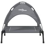 Petshop - Accesorii petshop - Culcusuri si custi - Culcusuri si saltele - Pat de caini cu baldachin, antracit, tesatura Oxford și otel, mărime 63x49,5x60 cm - Infinity.ro