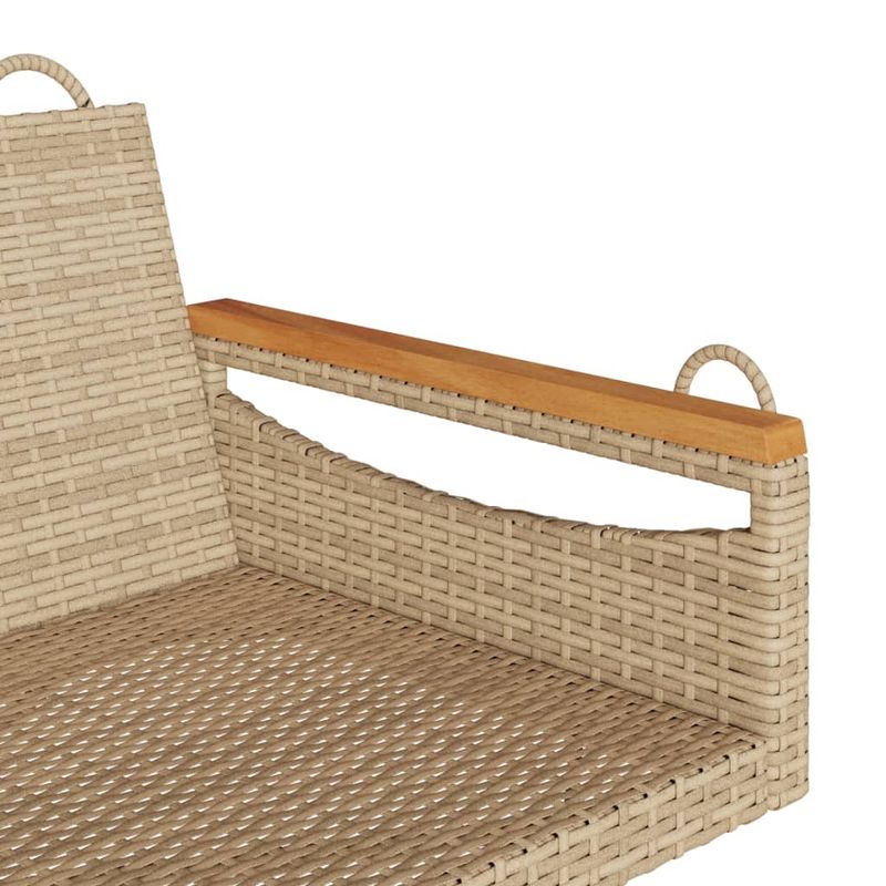Casa si Gradina - Gradina si terasa - Mobilier exterior - Bancute de gradina - Banca de balansoar, bej, 109x62x40 cm, poliratan, model cotiere cu design rotund - Infinity.ro