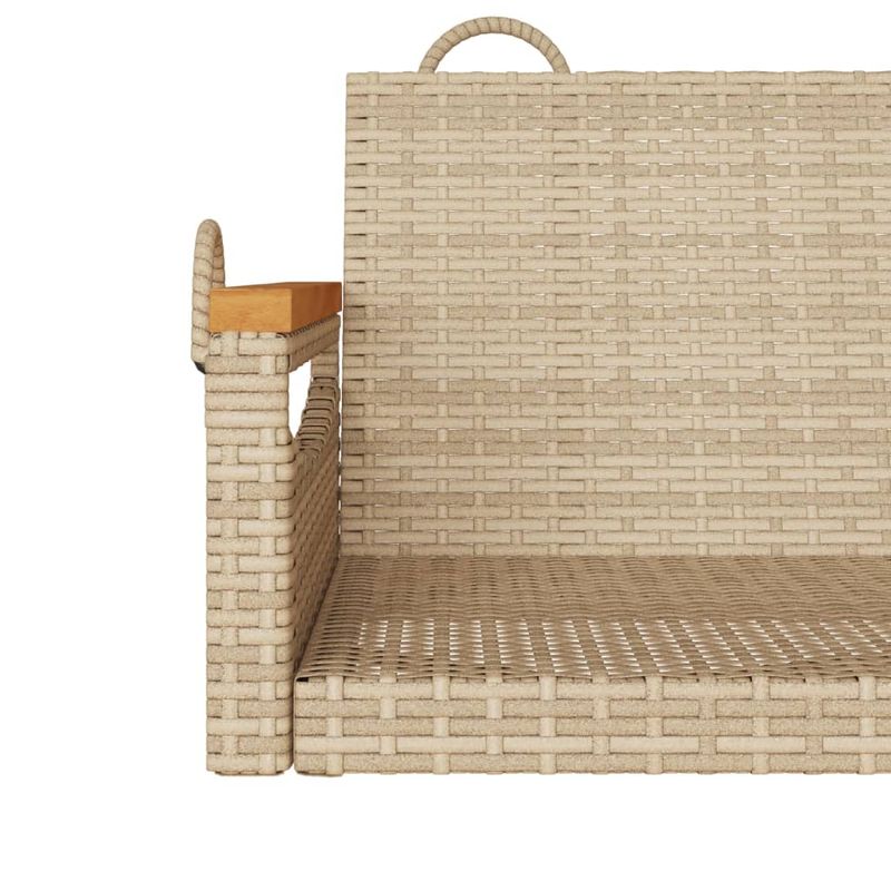 Casa si Gradina - Gradina si terasa - Mobilier exterior - Bancute de gradina - Banca de balansoar, bej, 109x62x40 cm, poliratan, model cotiere cu design rotund - Infinity.ro
