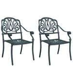 Casa si Gradina - Gradina si terasa - Mobilier exterior - Scaune si sezlonguri gradina - Scaune de gradina, 2 buc., verde, aluminiu turnat - Infinity.ro