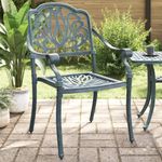 Casa si Gradina - Gradina si terasa - Mobilier exterior - Scaune si sezlonguri gradina - Scaune de gradina, 2 buc., verde, aluminiu turnat - Infinity.ro