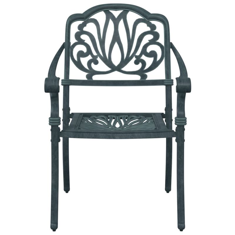 Casa si Gradina - Gradina si terasa - Mobilier exterior - Scaune si sezlonguri gradina - Scaune de gradina, 2 buc., verde, aluminiu turnat - Infinity.ro