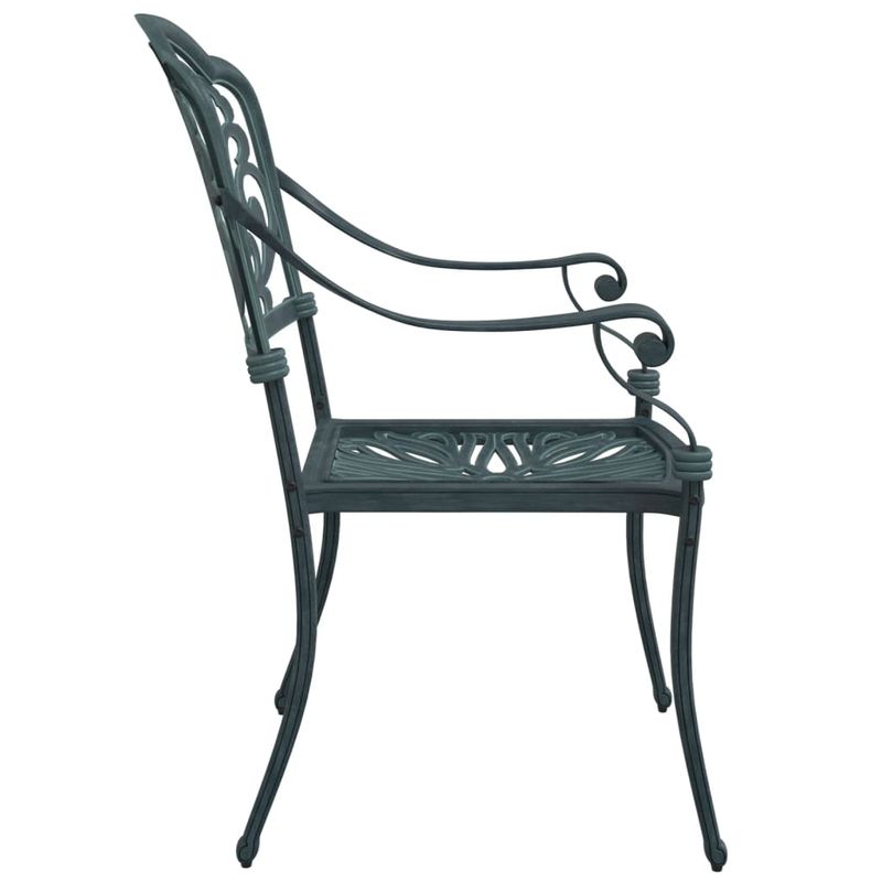 Casa si Gradina - Gradina si terasa - Mobilier exterior - Scaune si sezlonguri gradina - Scaune de gradina, 2 buc., verde, aluminiu turnat - Infinity.ro