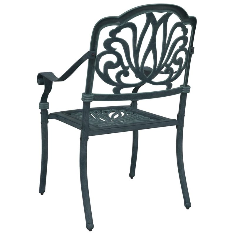 Casa si Gradina - Gradina si terasa - Mobilier exterior - Scaune si sezlonguri gradina - Scaune de gradina, 2 buc., verde, aluminiu turnat - Infinity.ro