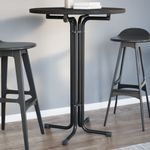 Casa si Gradina - Mobilier - Mese si birouri - Mese bucatarie si dining - Masa de bucatarie, negru, diametru 80x110 cm, lemn prelucrat și otel - Infinity.ro