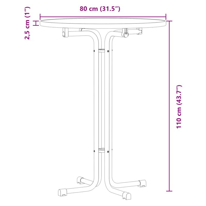 Casa si Gradina - Mobilier - Mese si birouri - Mese bucatarie si dining - Masa de bucatarie, negru, diametru 80x110 cm, lemn prelucrat și otel - Infinity.ro